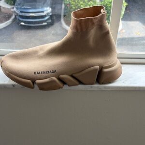 Balenciaga Beige High-Top Sneakers